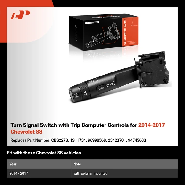 Turn Signal Switch with Trip Computer Controls for 2014-2017 Chevrolet SS