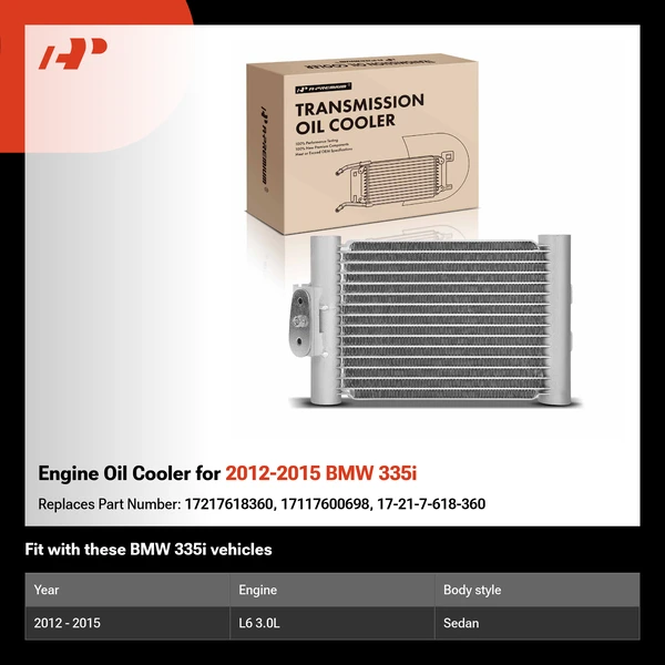 Engine Oil Cooler for 2012-2015 BMW 335i