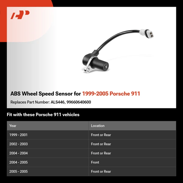 ABS Wheel Speed Sensor for 1999-2005 Porsche 911