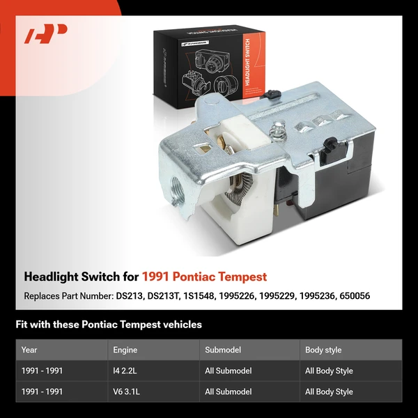 Headlight Switch for 1991 Pontiac Tempest