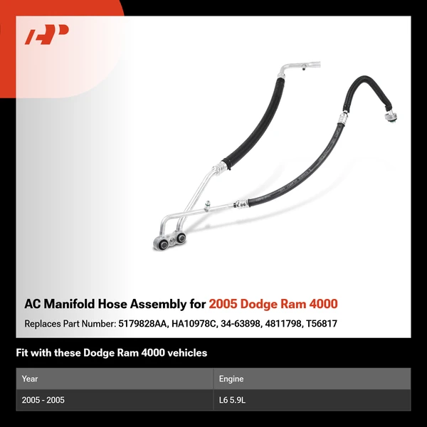 AC Manifold Hose Assembly for 2005 Dodge Ram 4000