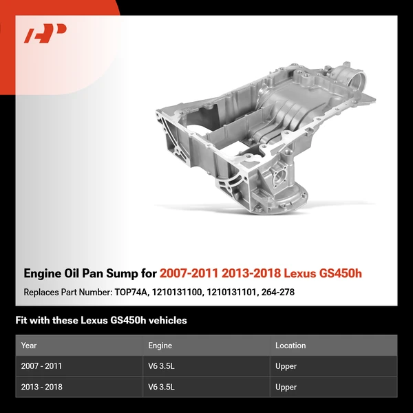 Engine Oil Pan Sump for 2007-2011 2013-2018 Lexus GS450h