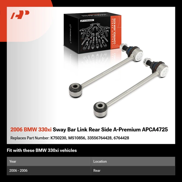 2006 BMW 330xi Sway Bar Link Rear Side A-Premium APCA4725