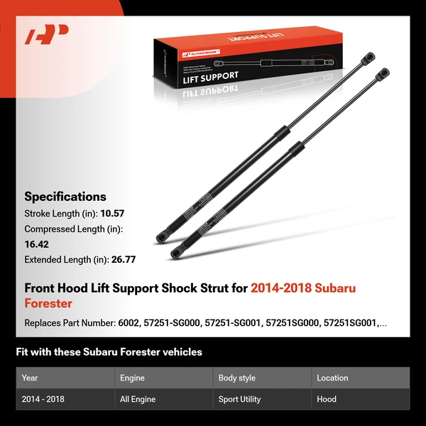 Front Hood Lift Support Shock Strut for 2014-2018 Subaru Forester