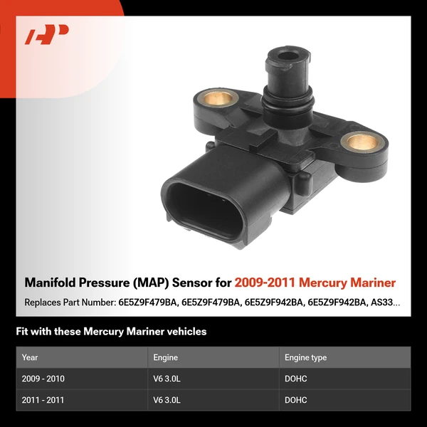 Manifold Pressure (MAP) Sensor for 2009-2011 Mercury Mariner