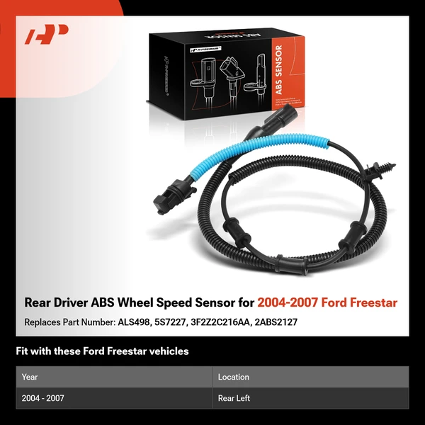 Rear Driver ABS Wheel Speed Sensor for 2004-2007 Ford Freestar