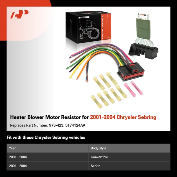 Heater Blower Motor Resistor for 2001-2004 Chrysler Sebring