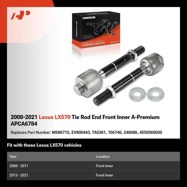 2008-2021 Lexus LX570 Tie Rod End Front Inner A-Premium APCA6784