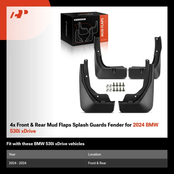 4x Front & Rear Mud Flaps Splash Guards Fender for 2024 BMW 530i xDrive