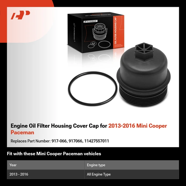 Engine Oil Filter Housing Cover Cap for 2013-2016 Mini Cooper Paceman