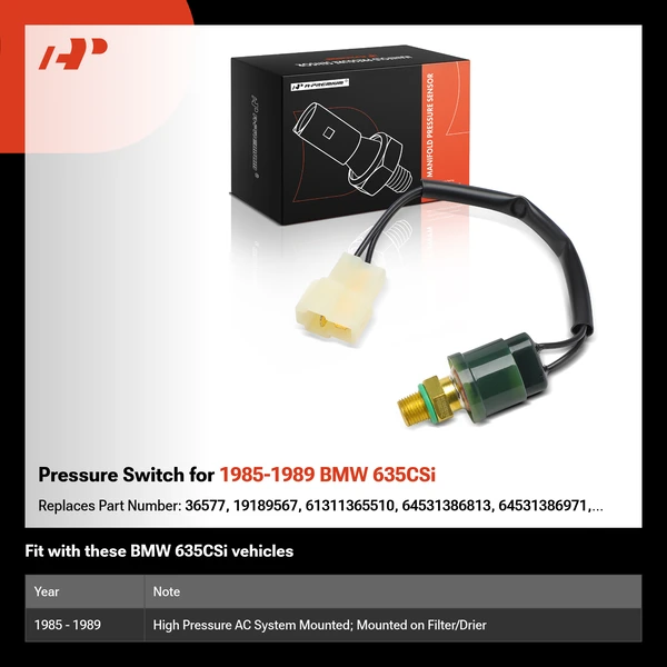 Pressure Switch for 1985-1989 BMW 635CSi