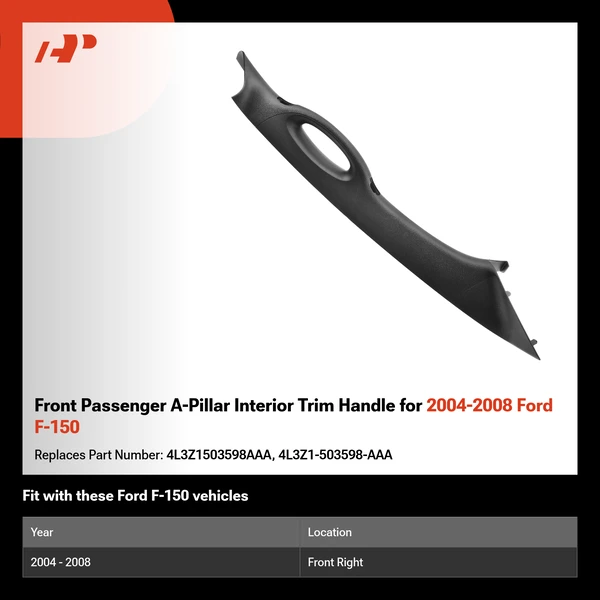 Front Passenger A-Pillar Interior Trim Handle for 2004-2008 Ford F-150