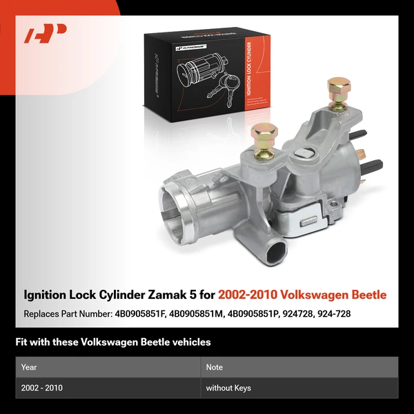 Ignition Lock Cylinder Zamak 5 for 2002-2010 Volkswagen Beetle