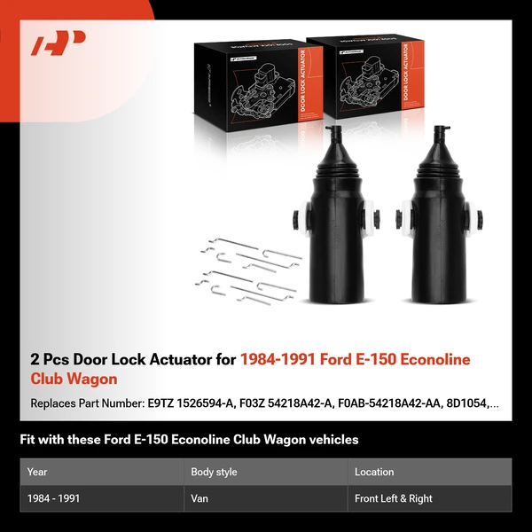 2 Pcs Door Lock Actuator for 1984-1991 Ford E-150 Econoline Club Wagon