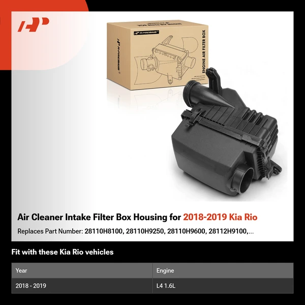 Air Cleaner Intake Filter Box Housing for 2018-2019 Kia Rio