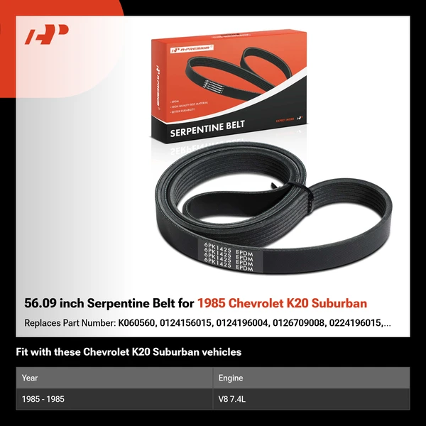 56.09 inch Serpentine Belt for 1985 Chevrolet K20 Suburban