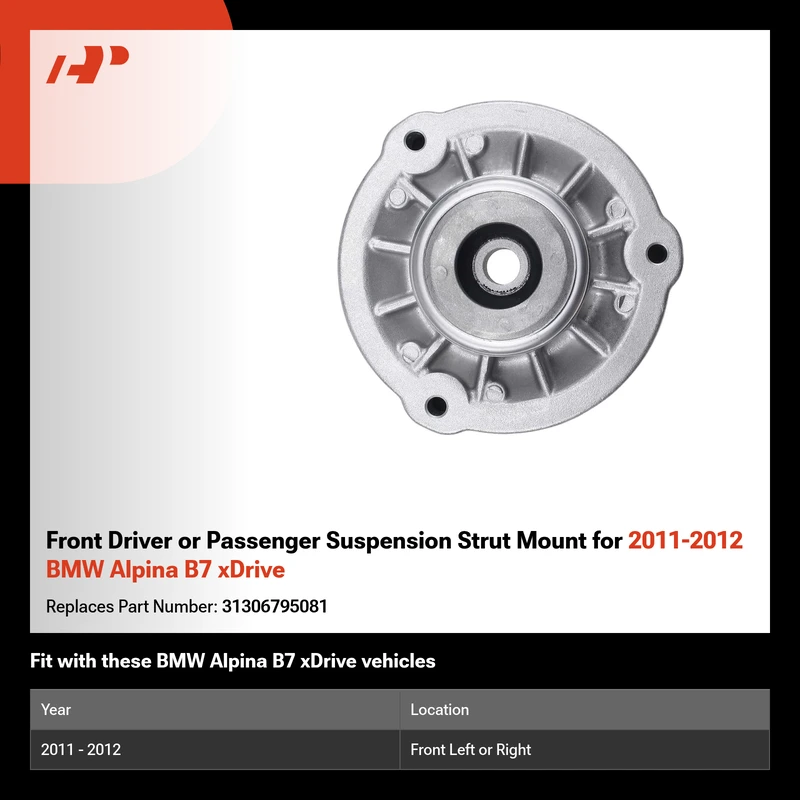 Front Driver or Passenger Suspension Strut Mount for 2011-2012 BMW Alpina B7 xDrive