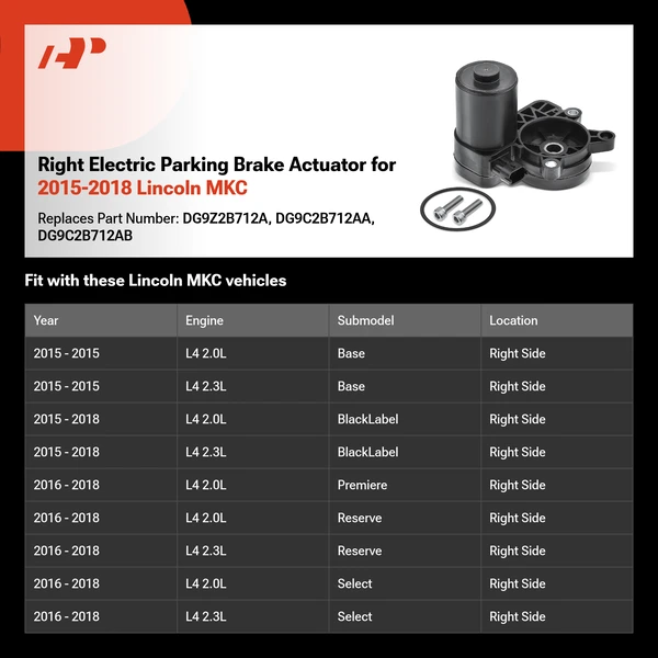 Right Electric Parking Brake Actuator for 2015-2018 Lincoln MKC