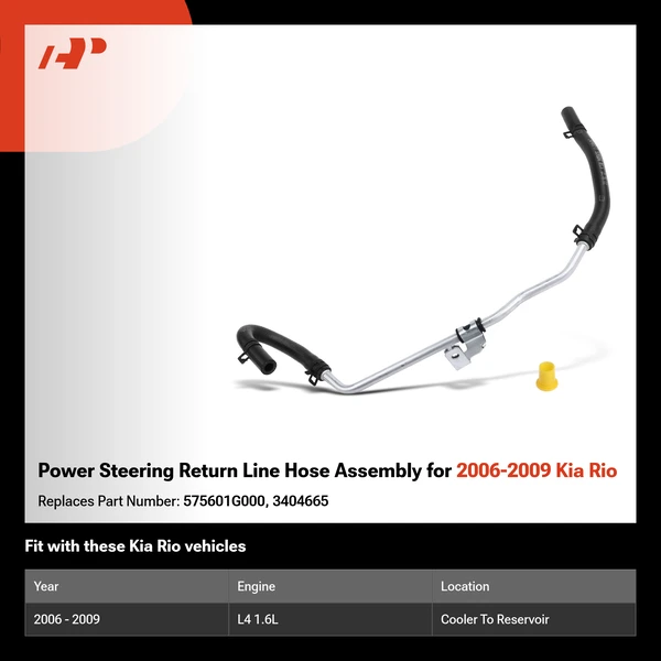 Power Steering Return Line Hose Assembly for 2006-2009 Kia Rio