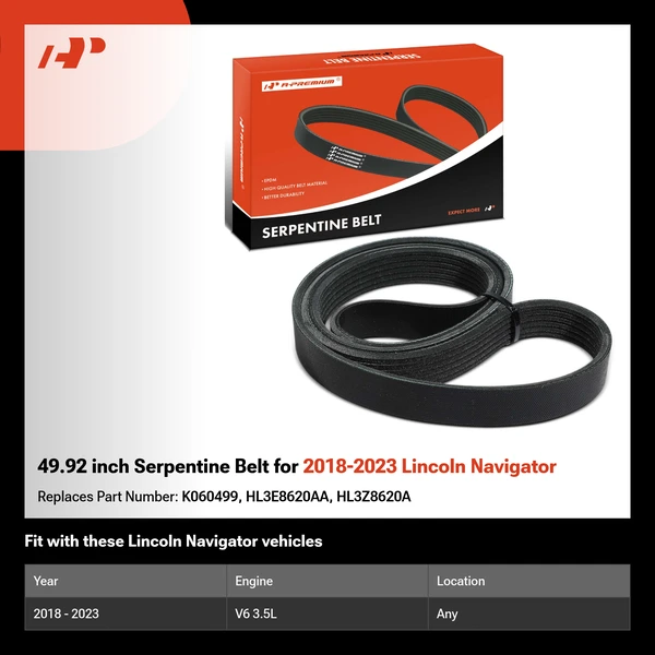 49.92 inch Serpentine Belt for 2018-2023 Lincoln Navigator