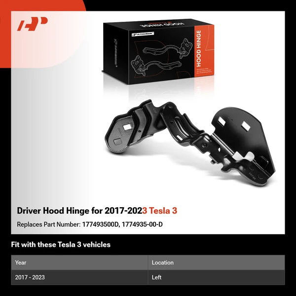 Driver Hood Hinge for 2017-2023 Tesla 3