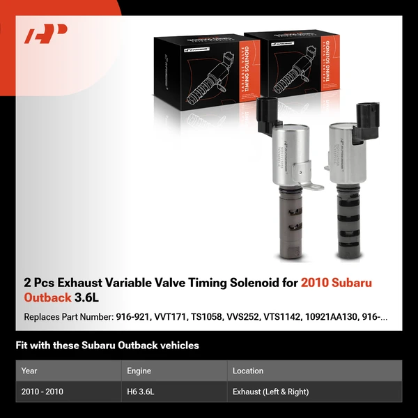 2 Pcs Exhaust Variable Valve Timing Solenoid for 2010 Subaru Outback 3.6L