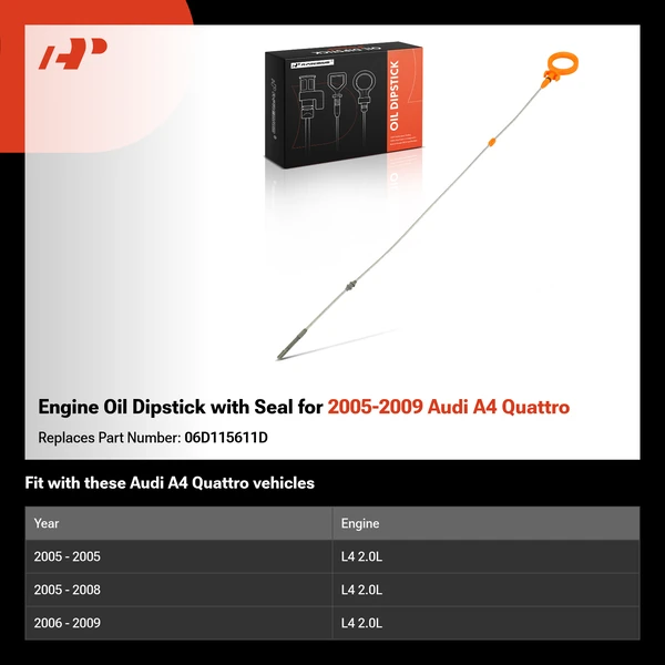 Engine Oil Dipstick with Seal for 2005-2009 Audi A4 Quattro