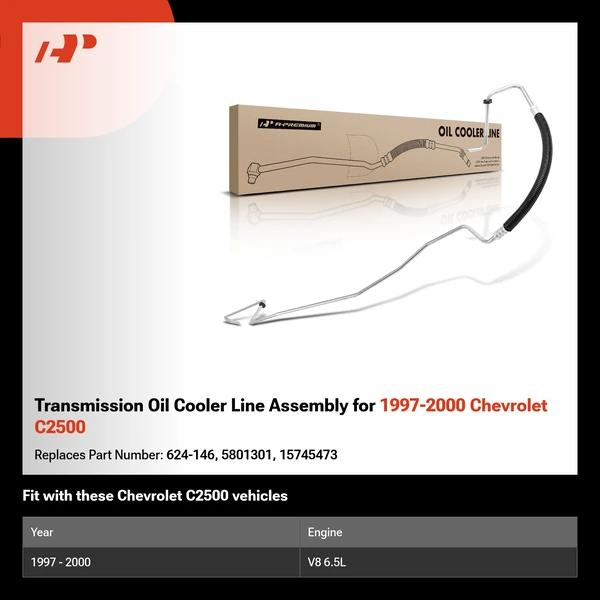 Transmission Oil Cooler Line Assembly for 1997-2000 Chevrolet C2500
