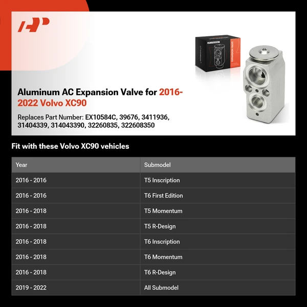 Aluminum AC Expansion Valve for 2016-2022 Volvo XC90