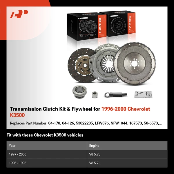Transmission Clutch Kit & Flywheel for 1996-2000 Chevrolet K3500