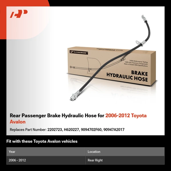 Rear Passenger Brake Hydraulic Hose for 2006-2012 Toyota Avalon