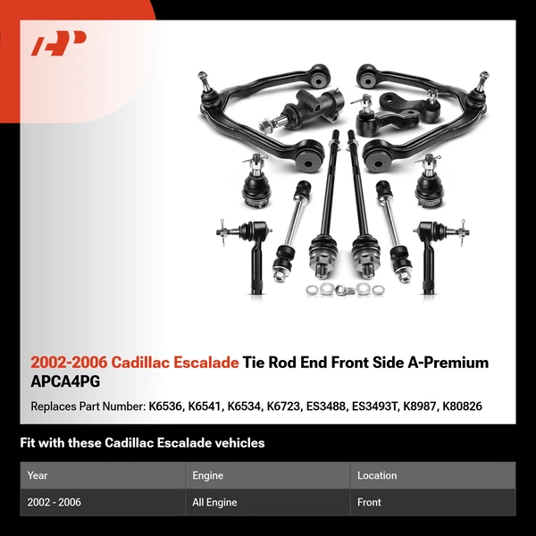 2002-2006 Cadillac Escalade Tie Rod End Front Side A-Premium APCA4PG