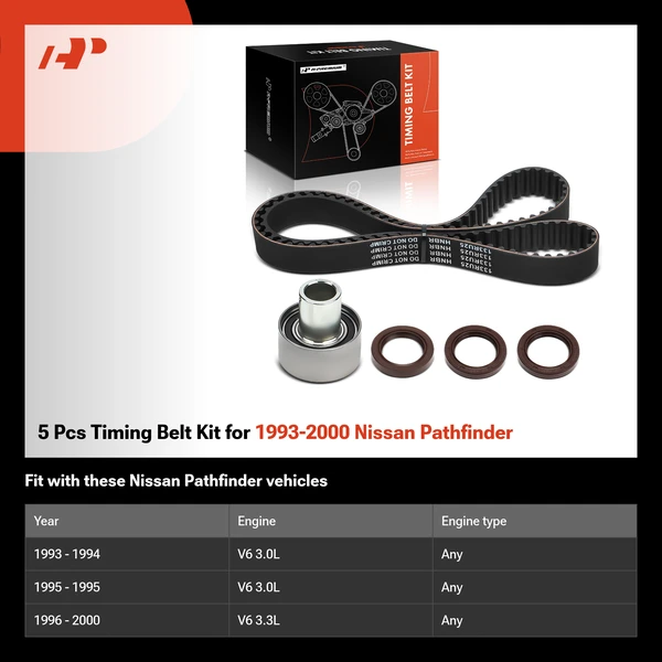 5 Pcs Timing Belt Kit for 1993-2000 Nissan Pathfinder
