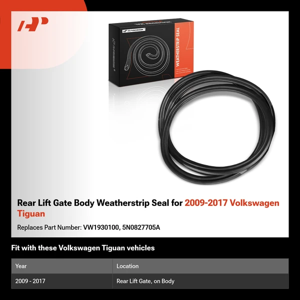 Rear Lift Gate Body Weatherstrip Seal for 2009-2017 Volkswagen Tiguan