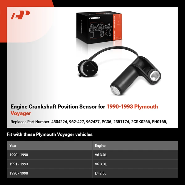 Engine Crankshaft Position Sensor for 1990-1993 Plymouth Voyager