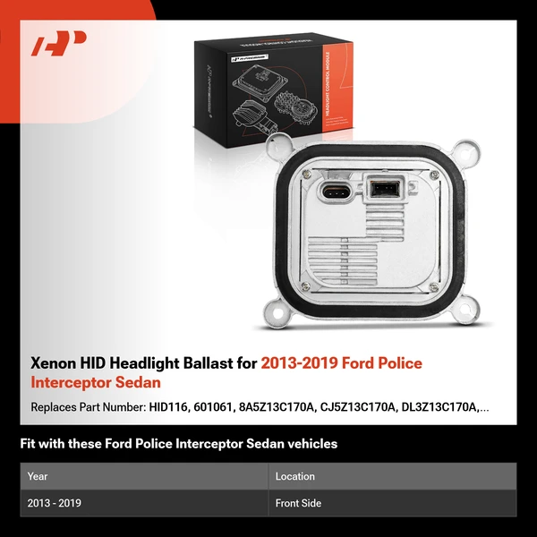 Xenon HID Headlight Ballast for 2013-2019 Ford Police Interceptor Sedan