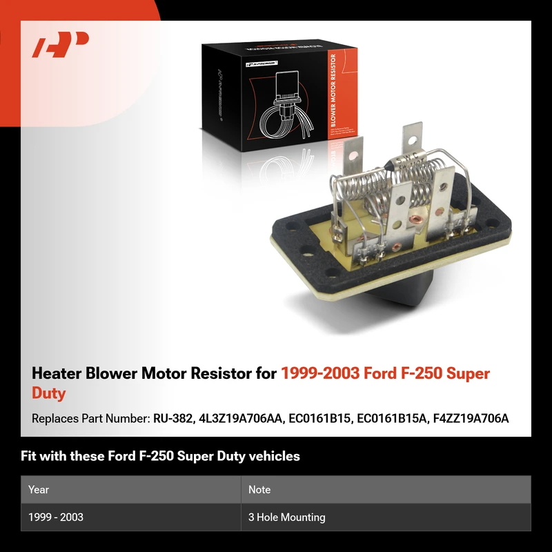Heater Blower Motor Resistor for 1999-2003 Ford F-250 Super Duty
