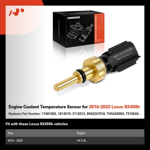 Engine Coolant Temperature Sensor for 2016-2022 Lexus RX450h