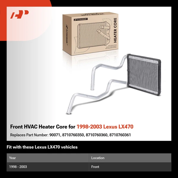 Front HVAC Heater Core for 1998-2003 Lexus LX470
