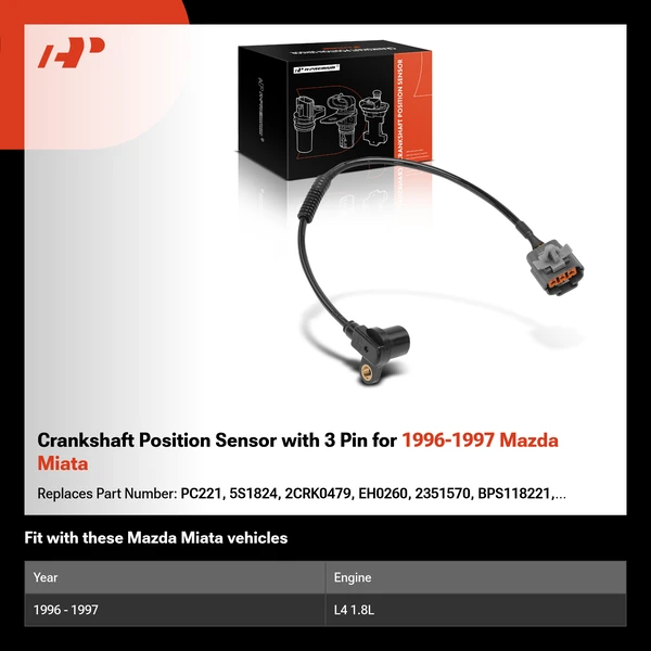 Crankshaft Position Sensor with 3 Pin for 1996-1997 Mazda Miata