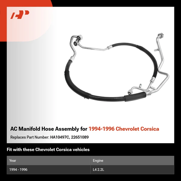 AC Manifold Hose Assembly for 1994-1996 Chevrolet Corsica