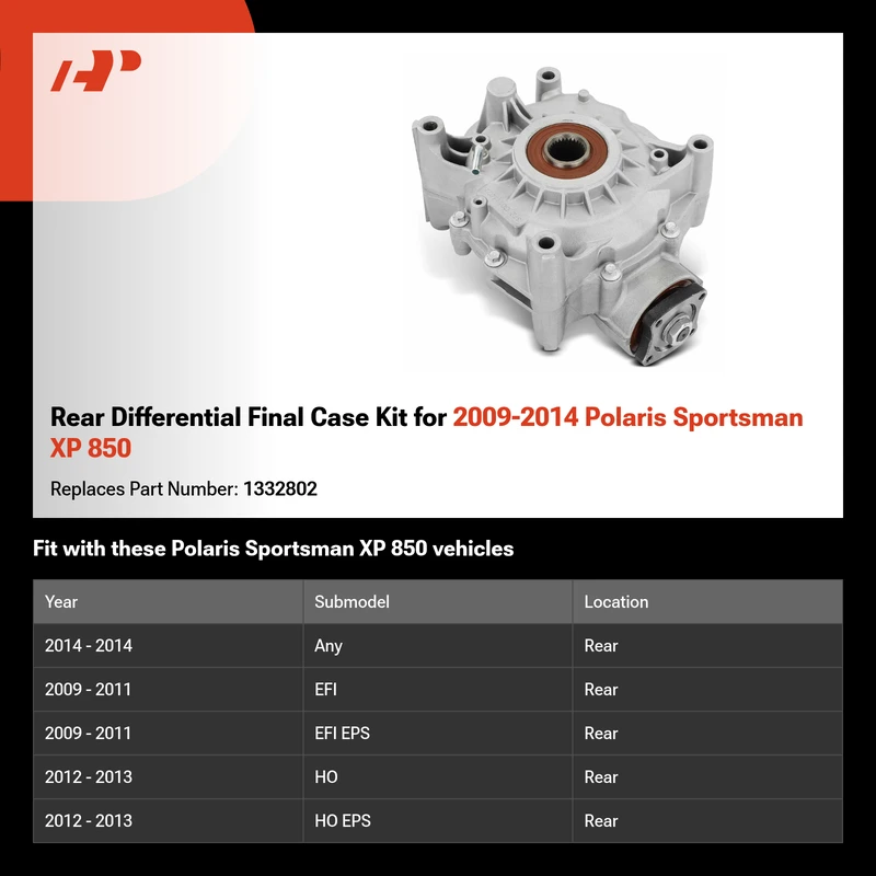 Rear Differential Final Case Kit for 2009-2014 Polaris Sportsman XP 850