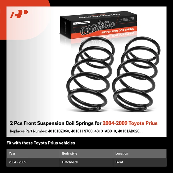 2 Pcs Front Suspension Coil Springs for 2004-2009 Toyota Prius