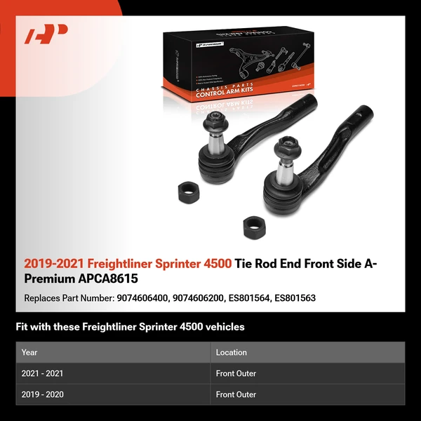 2019-2021 Freightliner Sprinter 4500 Tie Rod End Front Side A-Premium APCA8615