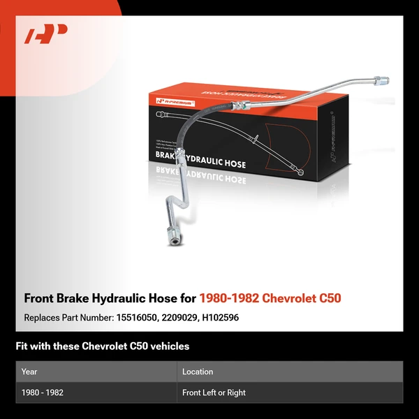 Front Brake Hydraulic Hose for 1980-1982 Chevrolet C50