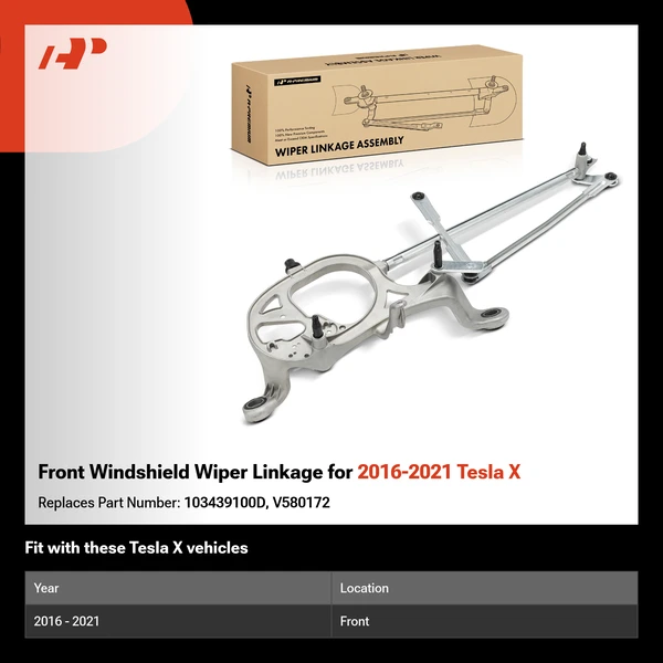 Front Windshield Wiper Linkage for 2016-2021 Tesla X