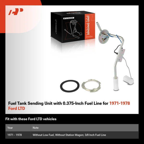 Fuel Tank Sending Unit with 0.375-Inch Fuel Line for 1971-1978 Ford LTD