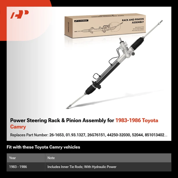 Power Steering Rack & Pinion Assembly for 1983-1986 Toyota Camry