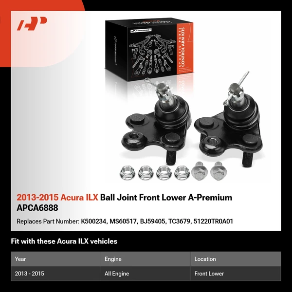 2013-2015 Acura ILX Ball Joint Front Lower A-Premium APCA6888