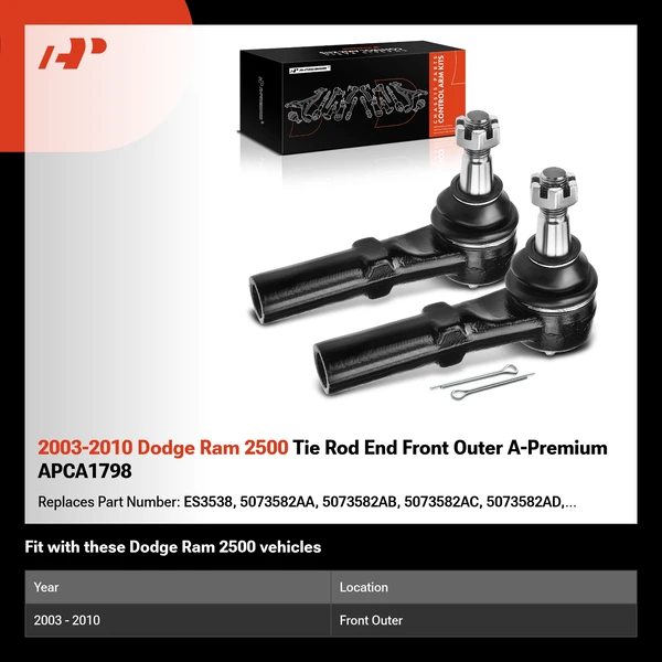 2003-2010 Dodge Ram 2500 Tie Rod End Front Outer A-Premium APCA1798